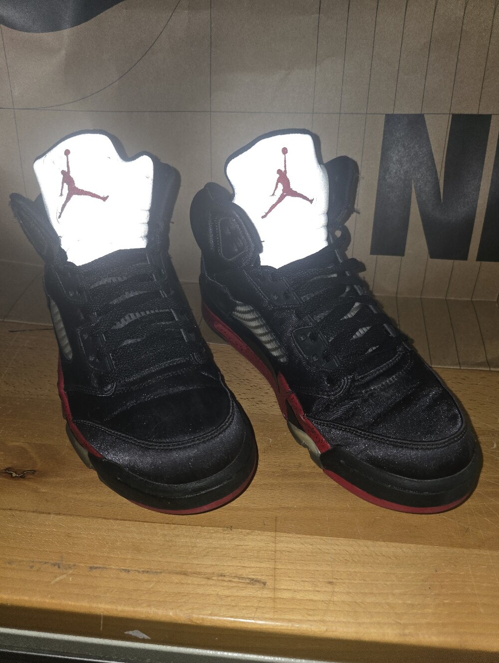 Pre Loved Nike Air Jordan 5 Retro 136027-006 Black Satin Men's Size 9